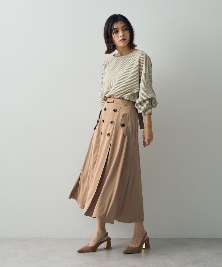 YECCA VECCA「トレンチデザインサテンスカート」|スカート|