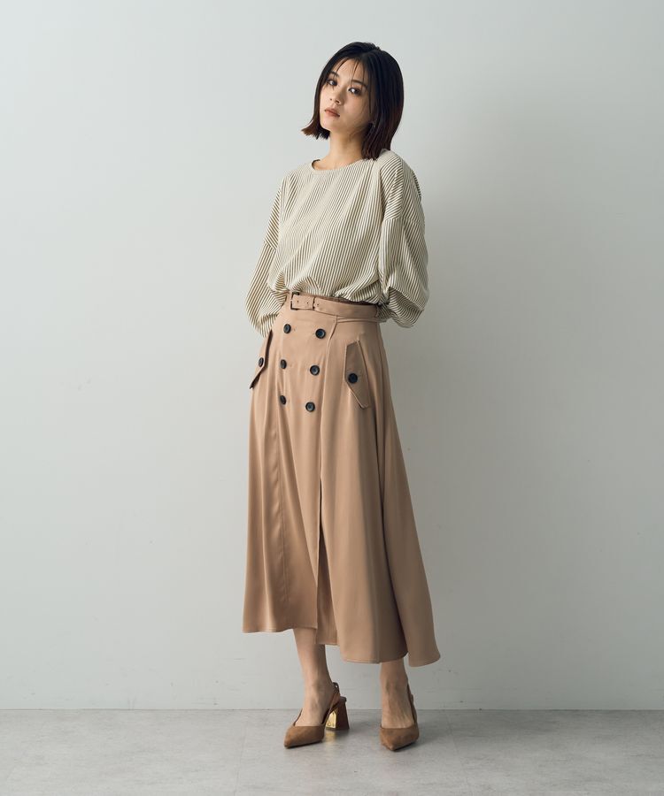 YECCA VECCA「トレンチデザインサテンスカート」|スカート|