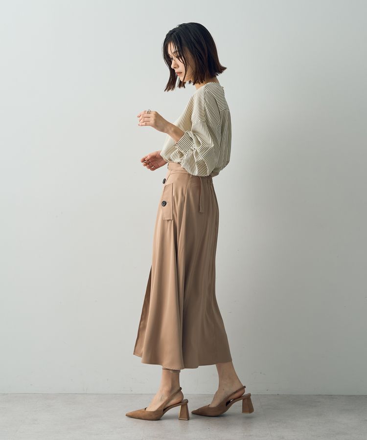 YECCA VECCA「トレンチデザインサテンスカート」|スカート|