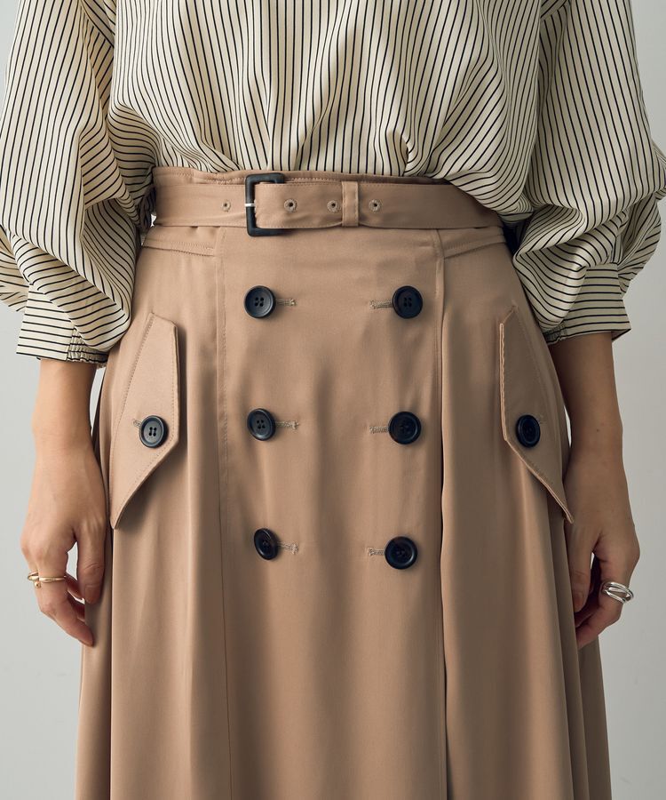 YECCA VECCA「トレンチデザインサテンスカート」|スカート|