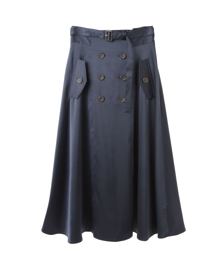 YECCA VECCA「トレンチデザインサテンスカート」|スカート|Navy