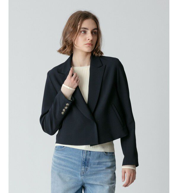 allureville「【セットアップ対応可能】ギャバショートジャケット」|テーラードジャケット|