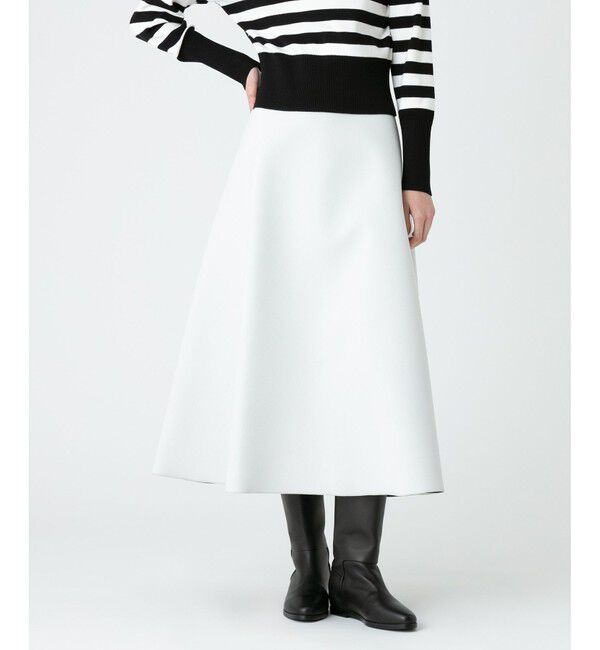 LOULOU WILLOUGHBY「【LOULOU WILLOUGHBY】ボンディングフレアスカート」|スカート|オフホワイト