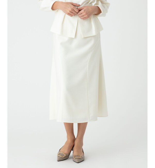allureville「【セットアップ対応商品】Wジョーゼットソフトマーメイドスカート」|スカート|オフホワイト