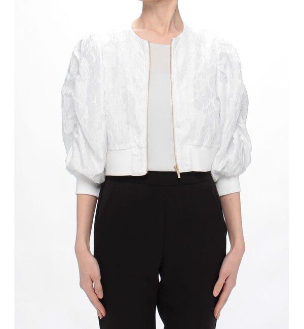 LOULOU WILLOUGHBY「【LOULOU WILLOUGHBY】VIORAジャガードギャザーブルゾン」|ブルゾン・スタジャン|