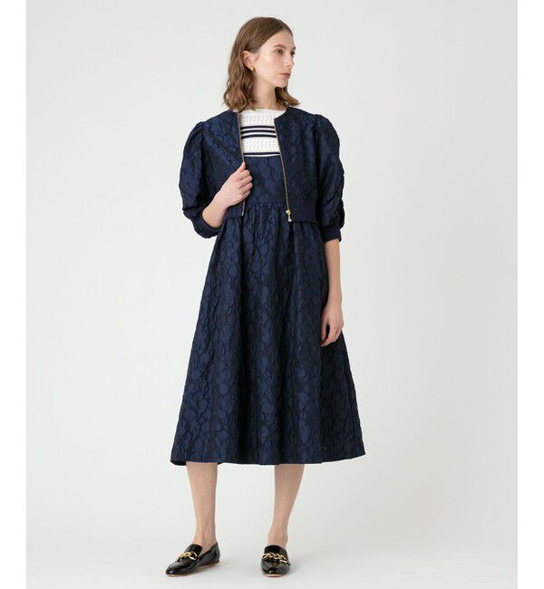 LOULOU WILLOUGHBY「【LOULOU WILLOUGHBY】VIORAジャガードギャザーブルゾン」|ブルゾン・スタジャン|