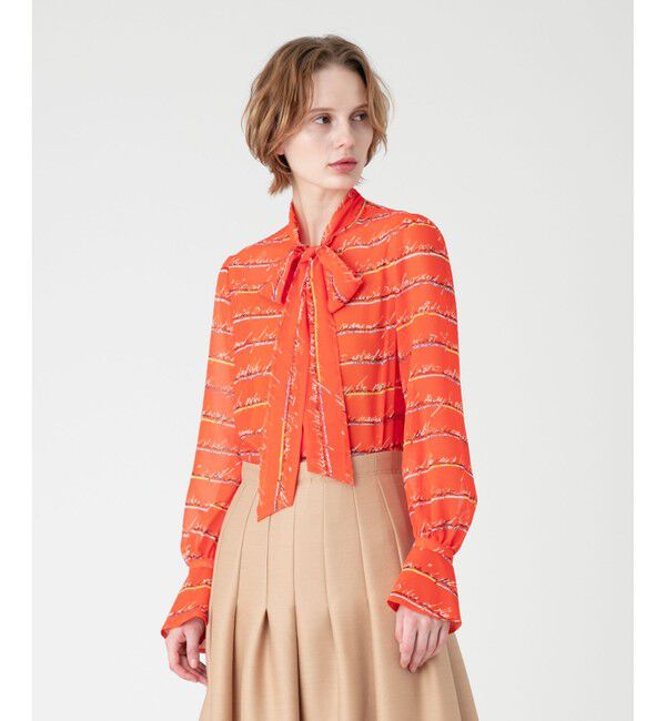 LOULOU WILLOUGHBY「【LOULOU WILLOUGHBY】RATTIレタードボーダーブラウス」|シャツ・ブラウス|