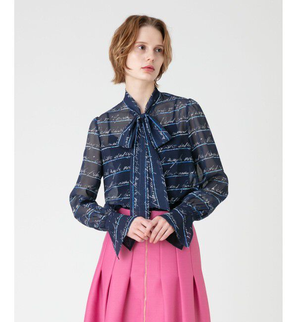 LOULOU WILLOUGHBY「【LOULOU WILLOUGHBY】RATTIレタードボーダーブラウス」|シャツ・ブラウス|