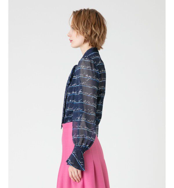 LOULOU WILLOUGHBY「【LOULOU WILLOUGHBY】RATTIレタードボーダーブラウス」|シャツ・ブラウス|