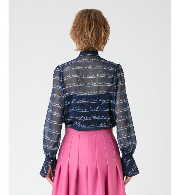 LOULOU WILLOUGHBY「【LOULOU WILLOUGHBY】RATTIレタードボーダーブラウス」|シャツ・ブラウス|