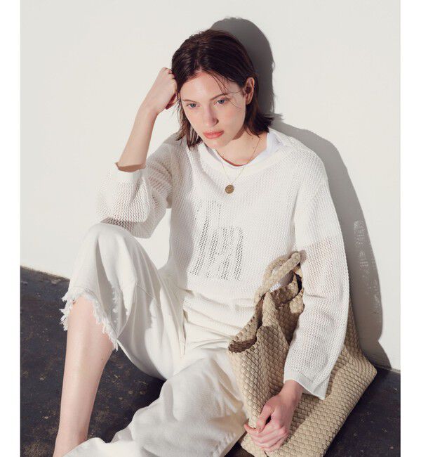 allureville「コードメッシュプルオーバー」|ニット・セーター|オフホワイト