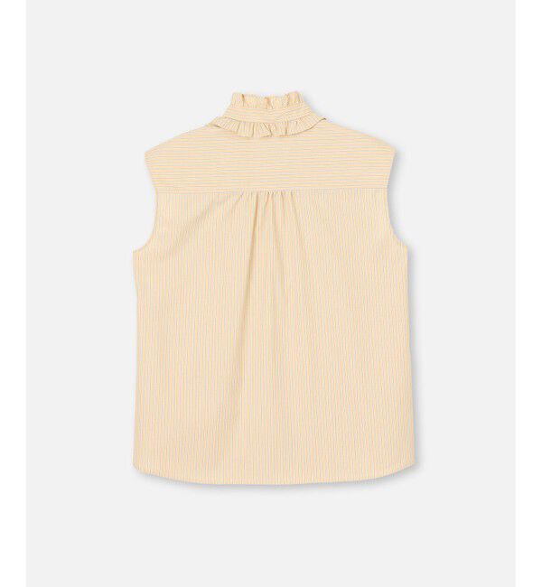 allureville「【セットアップ対応可能】ストライプスタンドフリルブラウス」|シャツ・ブラウス|