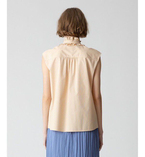 allureville「【セットアップ対応可能】ストライプスタンドフリルブラウス」|シャツ・ブラウス|