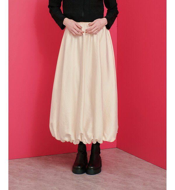 LOULOU WILLOUGHBY「【LOULOU WILLOUGHBY】チンツサテンバルーンスカート」|スカート|オフホワイト
