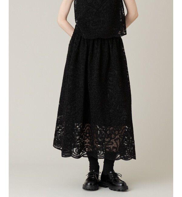 LOULOU WILLOUGHBY「【LOULOU WILLOUGHBY】モール刺繍スカート」|スカート|ブラック