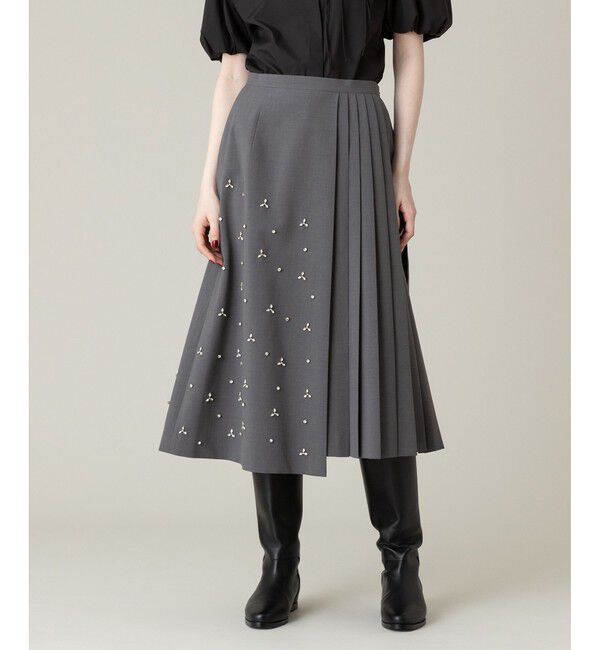 LOULOU WILLOUGHBY「【LOULOU WILLOUGHBY】ビジューアシメスカート」|スカート|