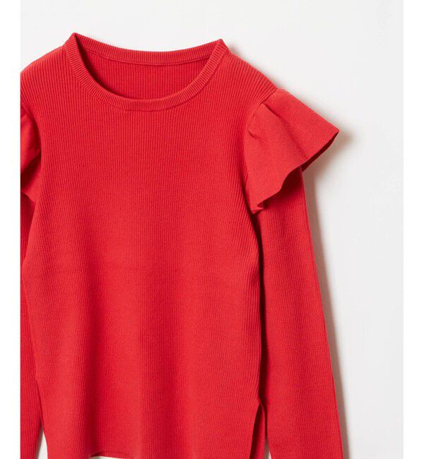 LOULOU WILLOUGHBY「【LOULOU WILLOUGHBY】フリルスリットプルオーバー」|ニット・セーター|