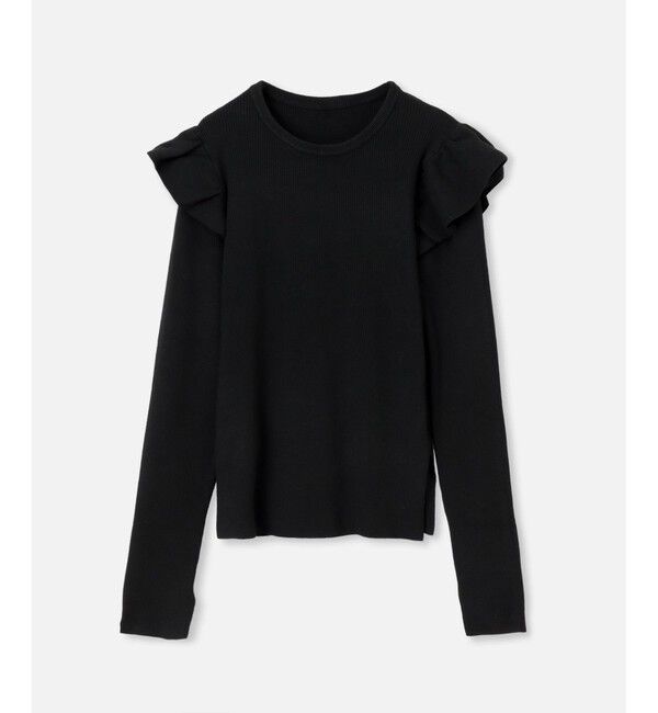 LOULOU WILLOUGHBY「【LOULOU WILLOUGHBY】フリルスリットプルオーバー」|ニット・セーター|