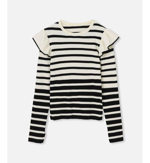 LOULOU WILLOUGHBY「【LOULOU WILLOUGHBY】フリルスリットプルオーバー」|ニット・セーター|