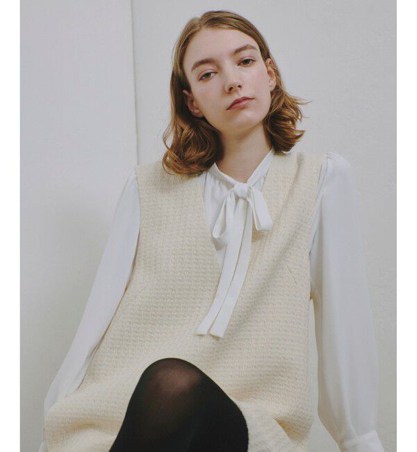 allureville「ジョーゼットボウタイブラウス」|シャツ・ブラウス|オフホワイト