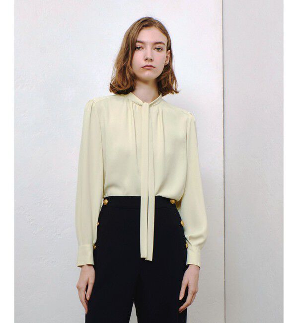 allureville「ジョーゼットボウタイブラウス」|シャツ・ブラウス|イエロー