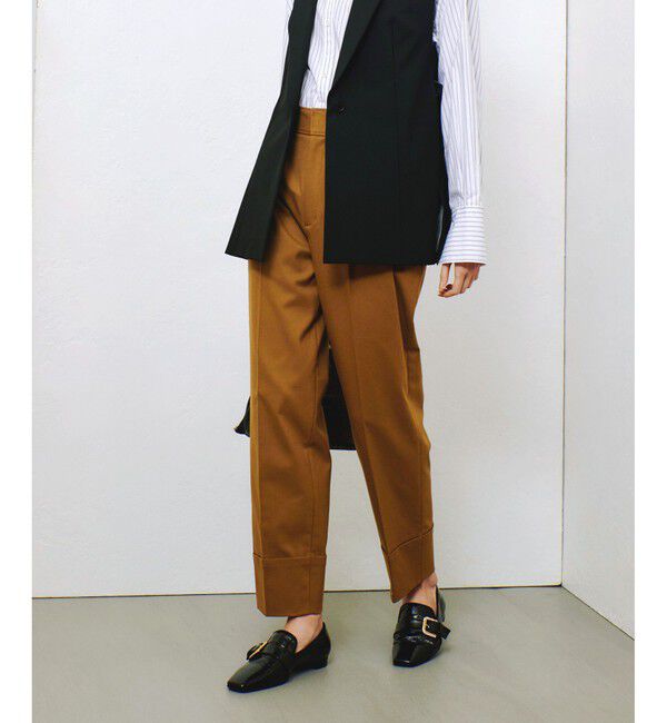 allureville「タックテーパードパンツ」|チノ|キャメル