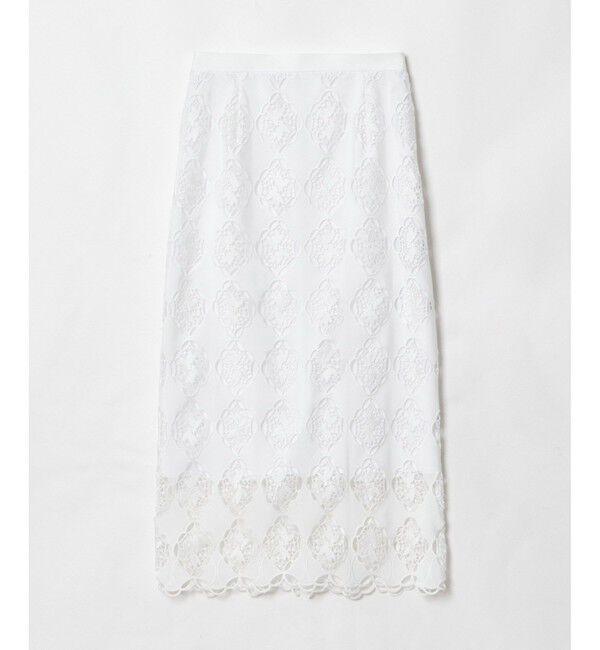 LOULOU WILLOUGHBY「【LOULOU WILLOUGHBY】タフタシシュウタイトスカート」|タイト|