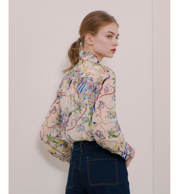 LOULOU WILLOUGHBY「【LOULOU WILLOUGHBY】アーカイブフリルリボンブラウス」|シャツ・ブラウス|