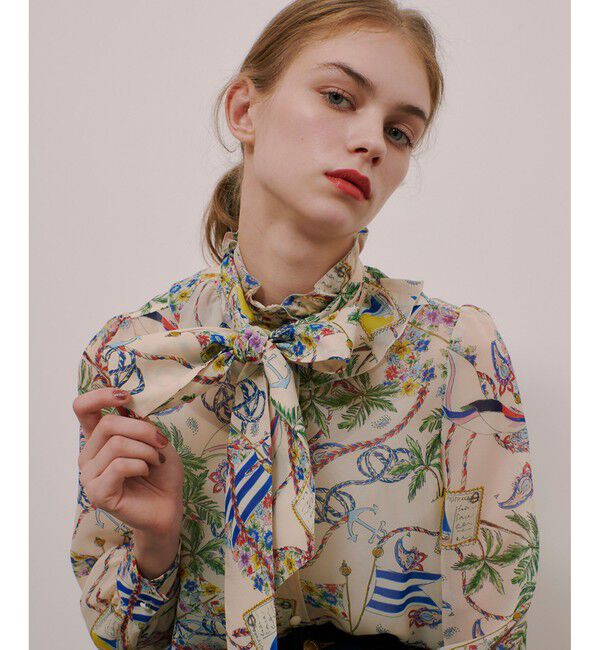 LOULOU WILLOUGHBY「【LOULOU WILLOUGHBY】アーカイブフリルリボンブラウス」|シャツ・ブラウス|