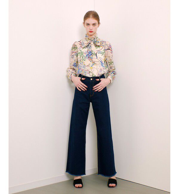 LOULOU WILLOUGHBY「【LOULOU WILLOUGHBY】アーカイブフリルリボンブラウス」|シャツ・ブラウス|