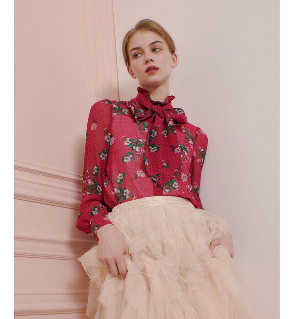 LOULOU WILLOUGHBY「【LOULOU WILLOUGHBY】アーカイブフリルリボンブラウス」|シャツ・ブラウス|