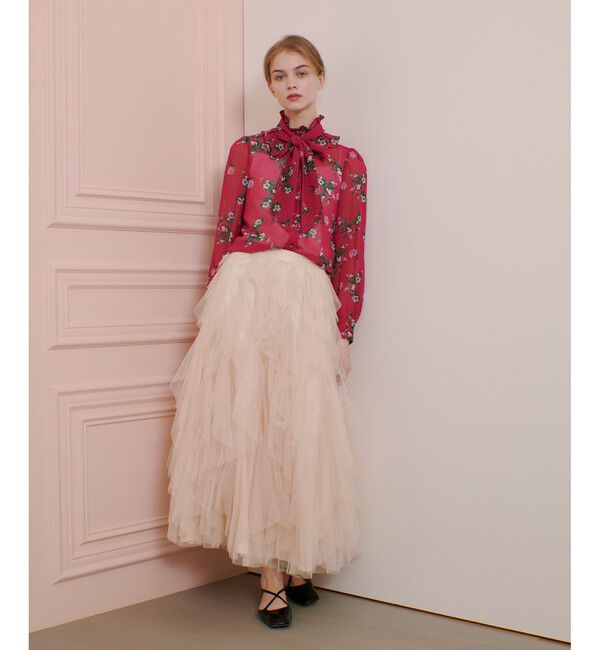 LOULOU WILLOUGHBY「【LOULOU WILLOUGHBY】アーカイブフリルリボンブラウス」|シャツ・ブラウス|