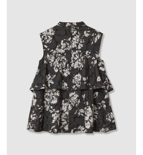 LOULOU WILLOUGHBY「【LOULOU WILLOUGHBY】モノトーンフラワー刺繍ブラウス」|シャツ・ブラウス|