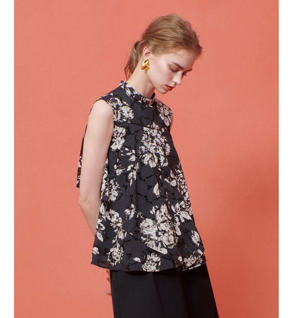 LOULOU WILLOUGHBY「【LOULOU WILLOUGHBY】モノトーンフラワー刺繍ブラウス」|シャツ・ブラウス|