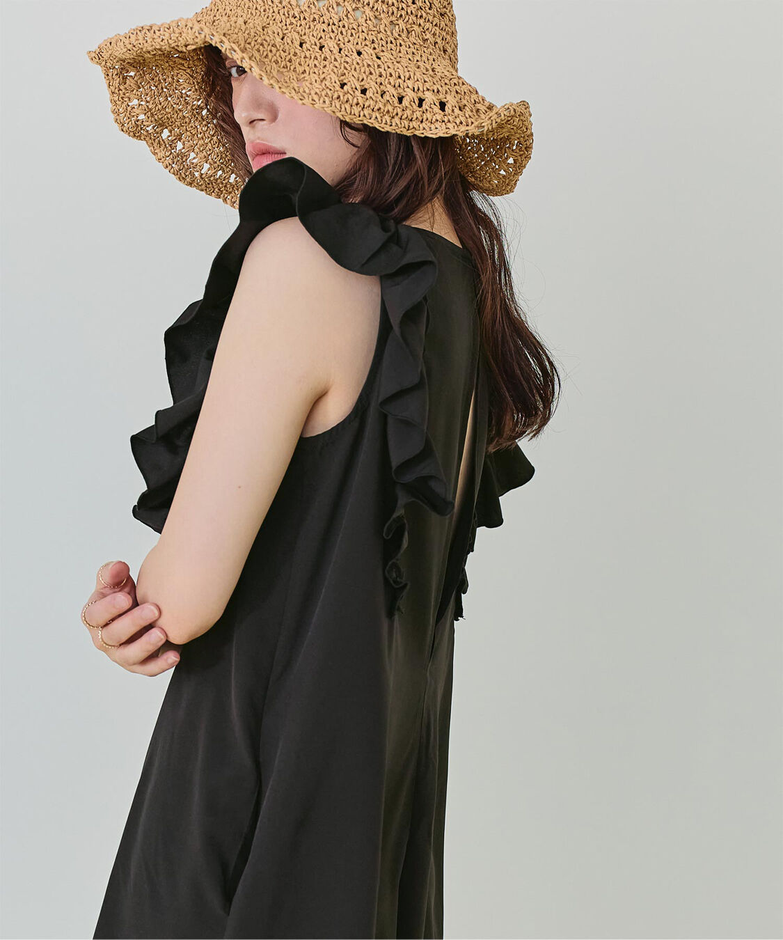 SEA DRESS「ショルダーフリルオールインワン/ワンピース水着」|コンビネゾン|