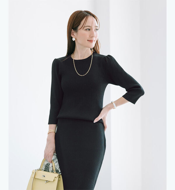 ur's「【星玲奈さんコラボアイテム】クルーネックパフスリーブニット」|ニット・セーター|