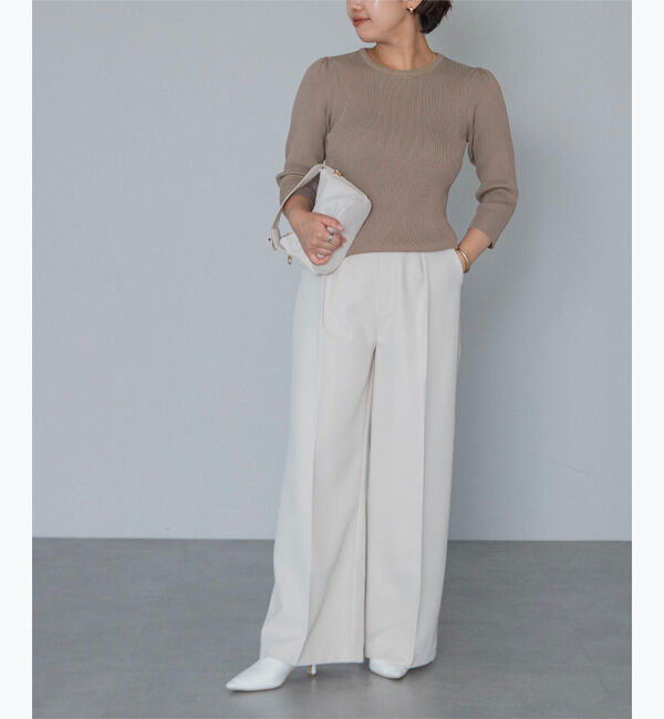 ur's「【星玲奈さんコラボアイテム】クルーネックパフスリーブニット」|ニット・セーター|