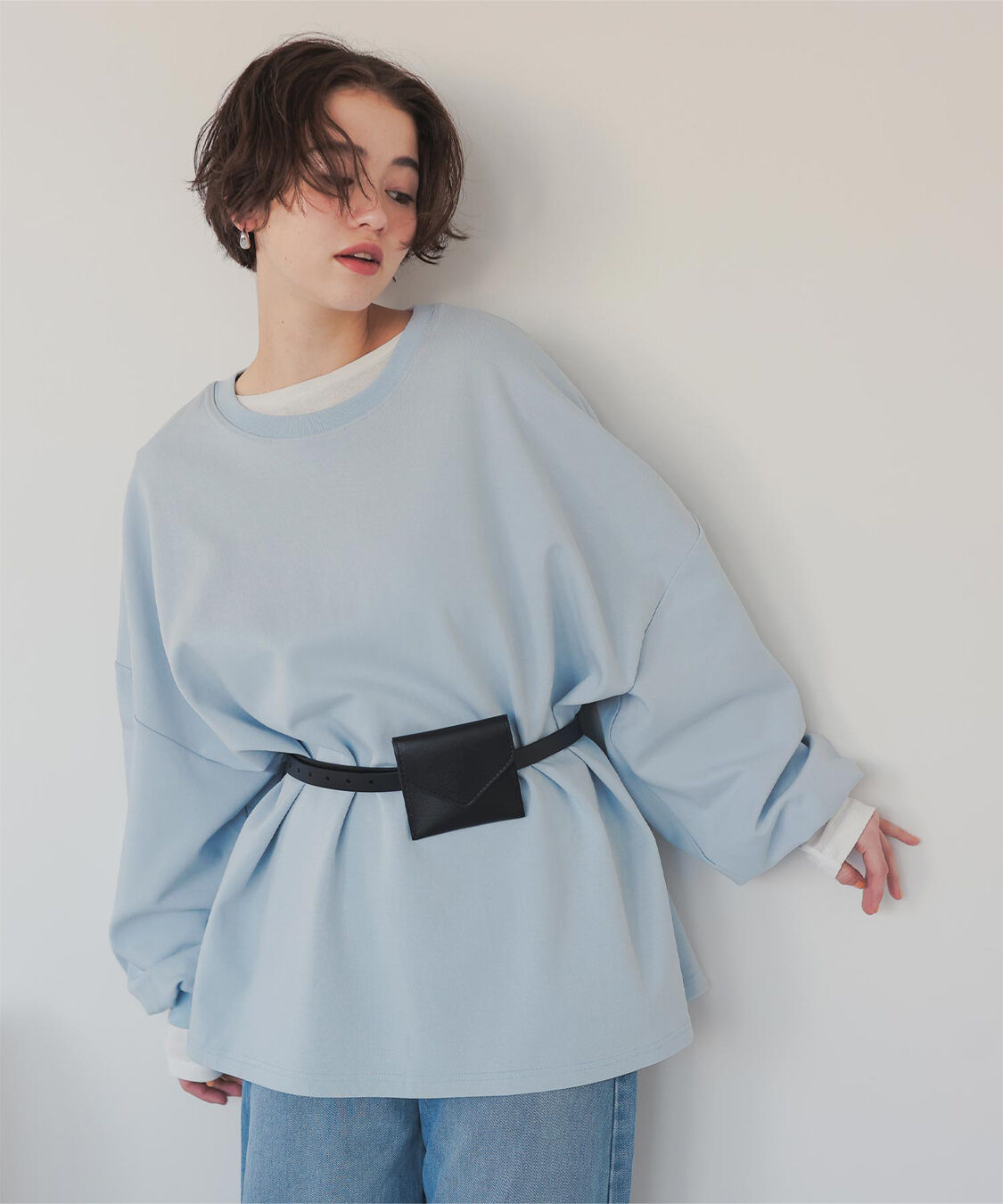 titivate「ルーズシルエットカットソープルオーバー」|Tシャツ・カットソー|ライトブルー