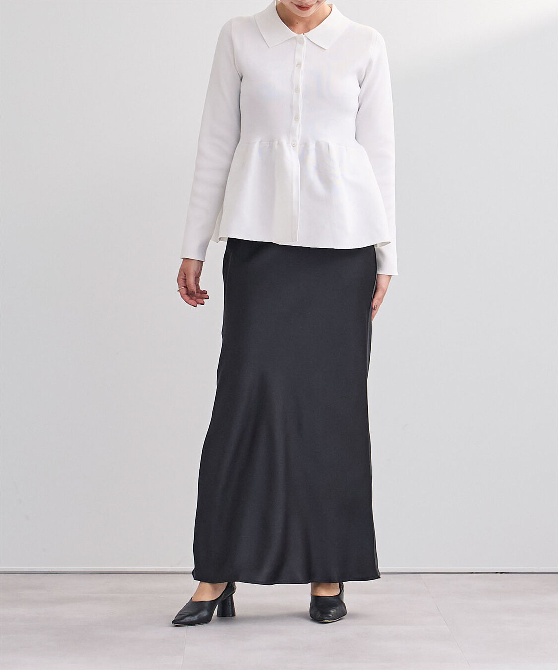 ur's「ウエストペプラムポロニットカーディガン」|ニット・セーター|