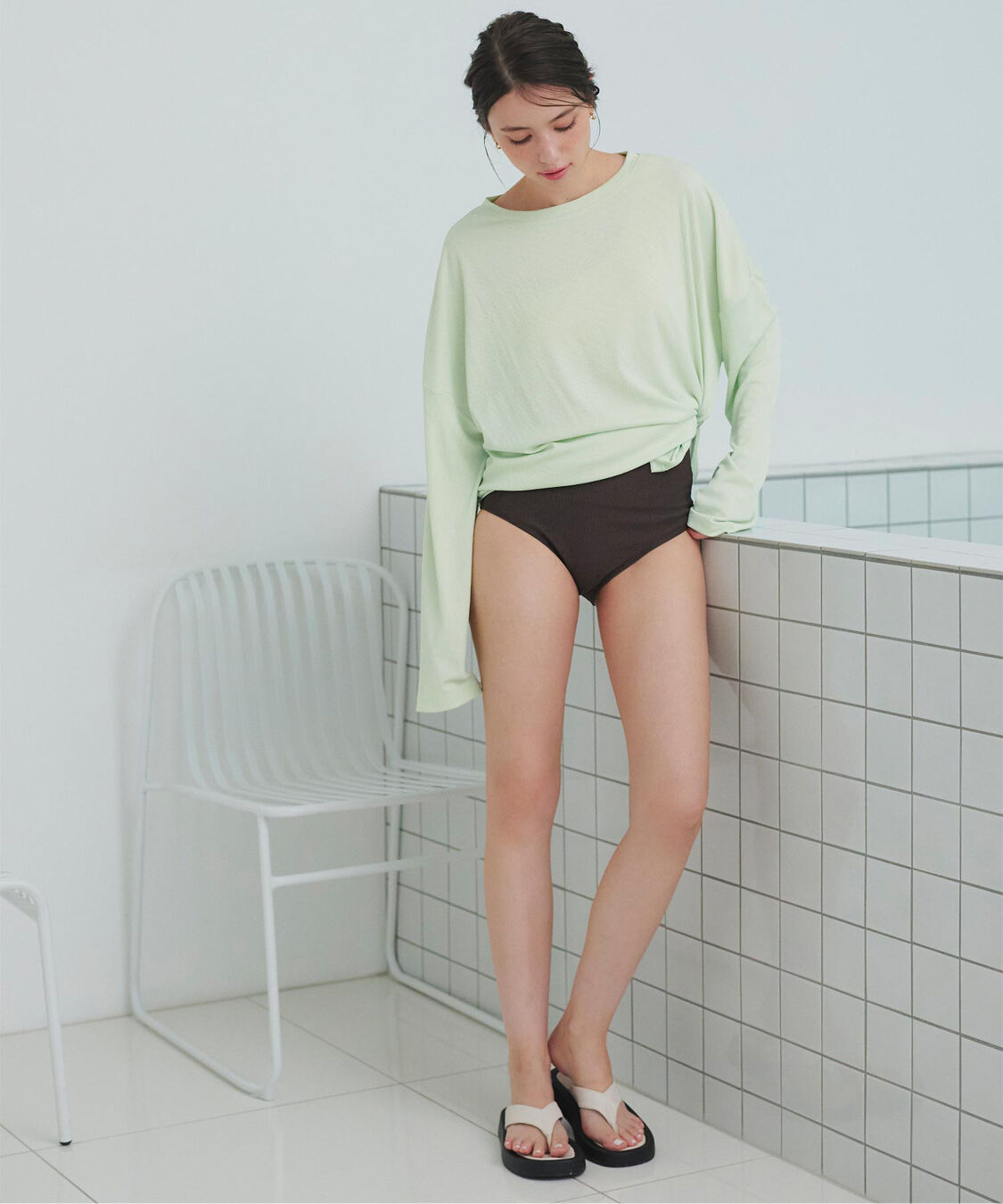 SEA DRESS「サイドスリットトップス/ラッシュガード」|ビキニトップス|