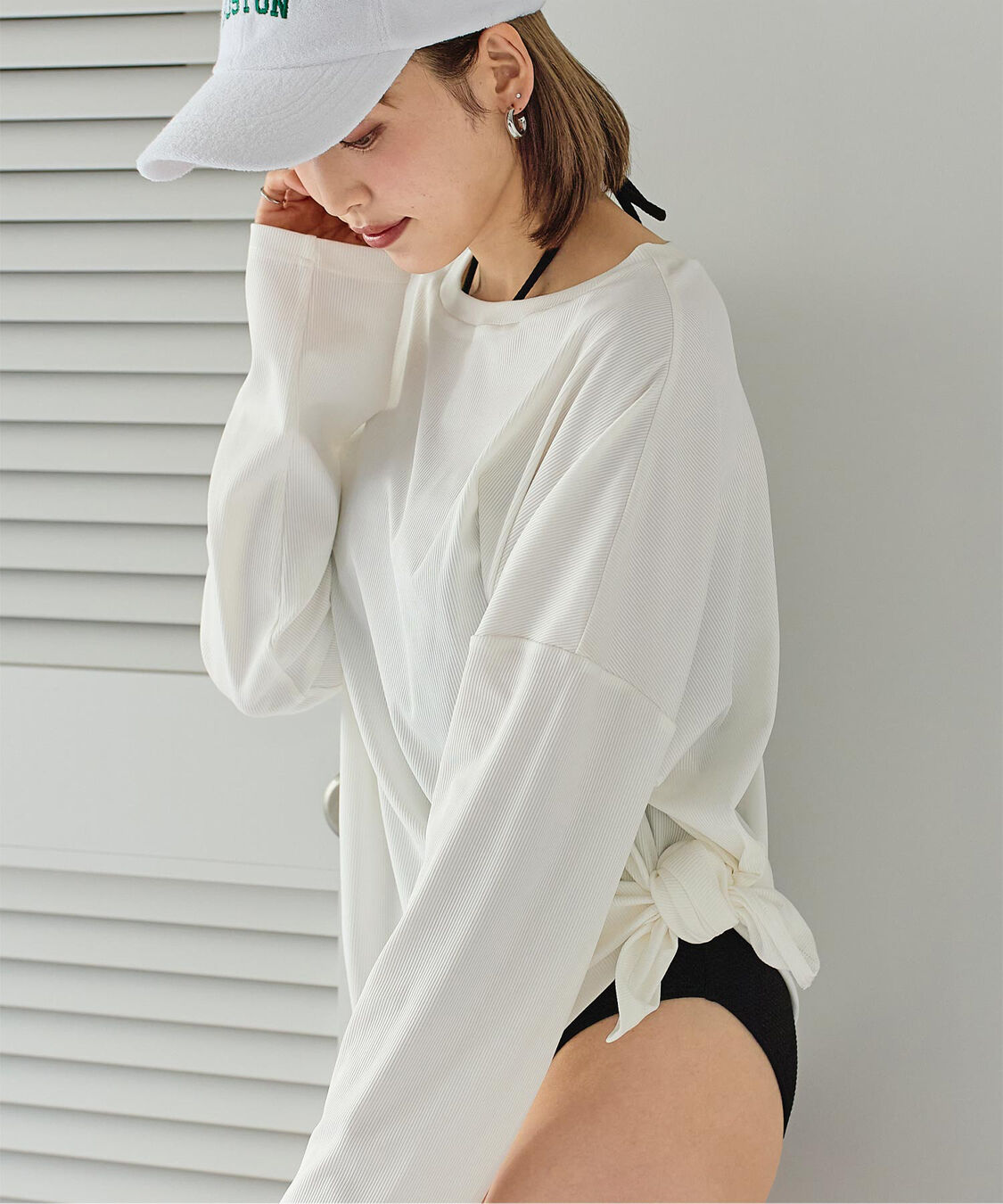 SEA DRESS「サイドスリットトップス/ラッシュガード」|ビキニトップス|