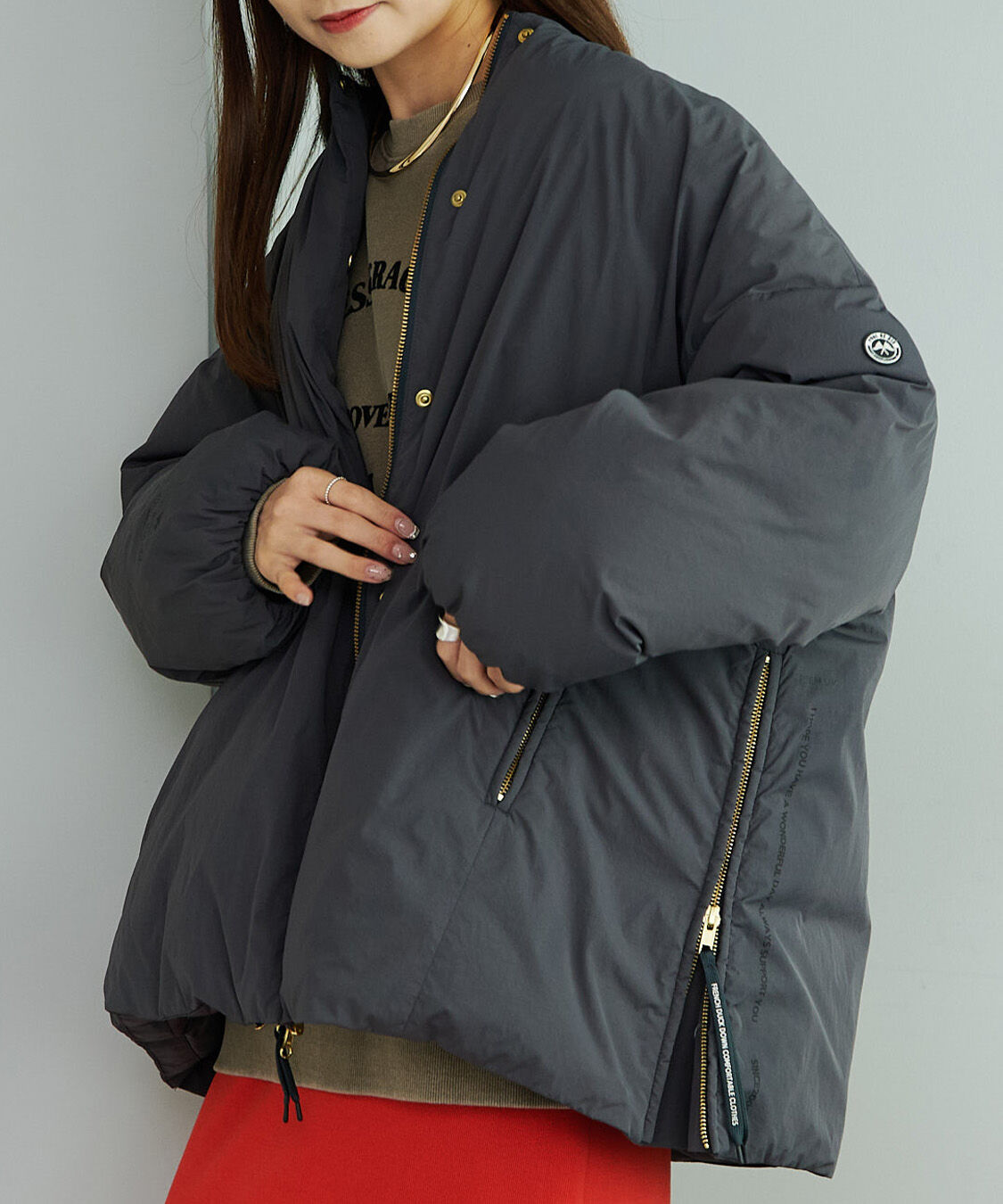 【美品】PUAL CE CIN フレンチダックダウン サイドジップジャケット リバイバル/WEB限定】フレンチダックダウンサイドジップジャケット