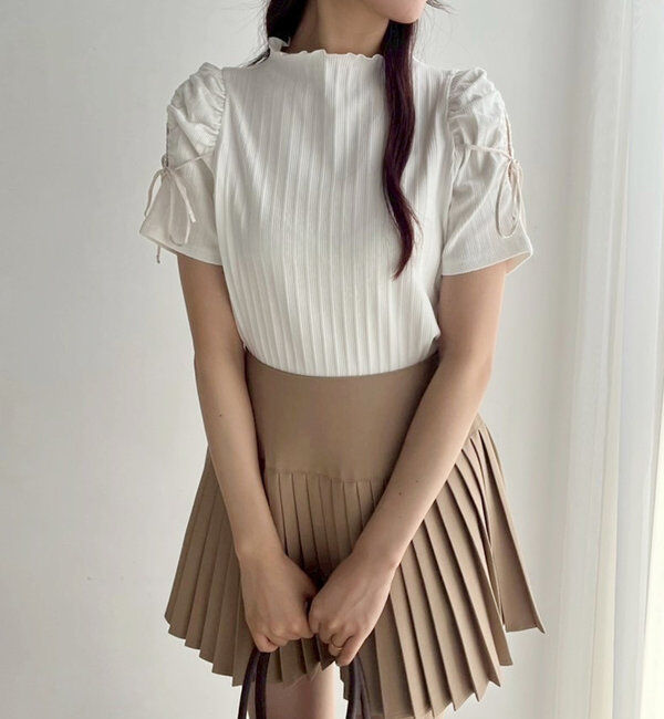  「肩あきリボンテレコトップス」|プルオーバー|