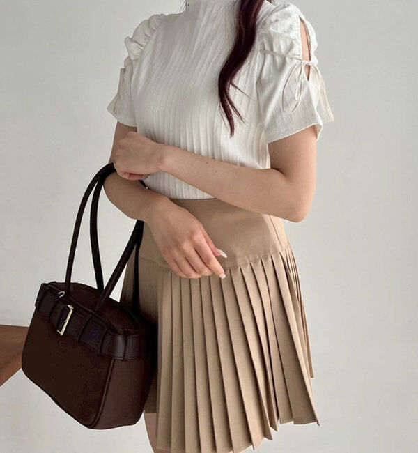  「肩あきリボンテレコトップス」|プルオーバー|