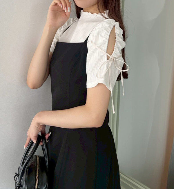  「肩あきリボンテレコトップス」|プルオーバー|