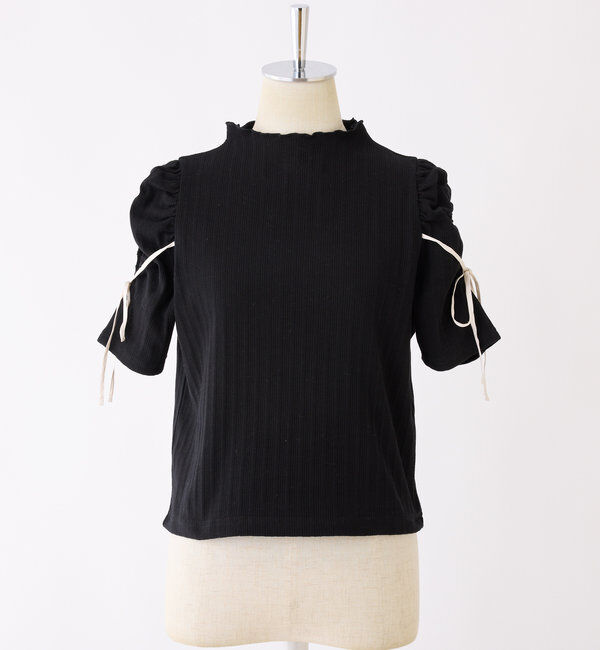  「肩あきリボンテレコトップス」|プルオーバー|