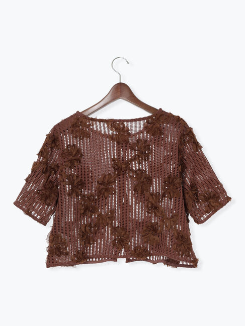 Te chichi TERRASSE「フラワーメッシュカーディガン」|シャツ・ブラウス|