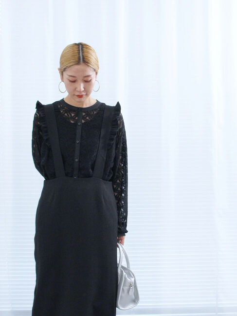 Samansa Mos2 blue「サス付ナロースカート」|スカート|