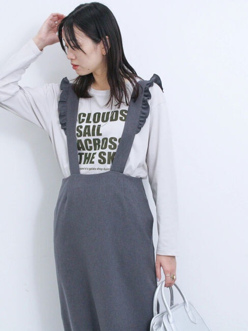 Samansa Mos2 blue「サス付ナロースカート」|スカート|