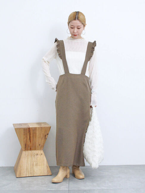 Samansa Mos2 blue「サス付ナロースカート」|スカート|